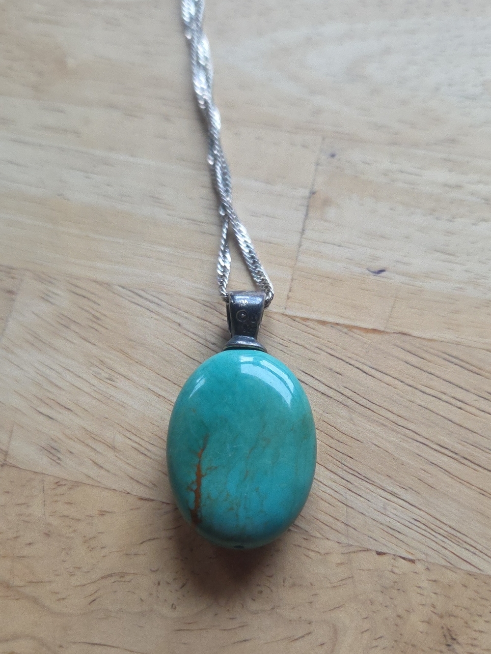 Turquoise Oval Pendant Necklace - Women Jewelry